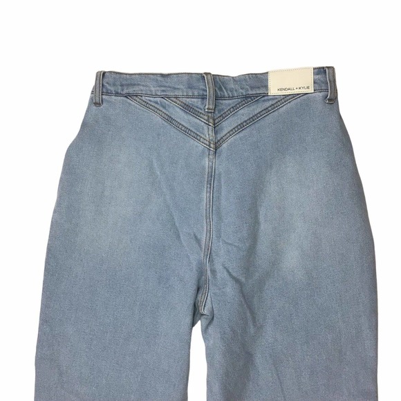 Kendall + Kylie High Rise Pleated Straight Leg Denim Blue Jeans 80s 27W x 26.5L - Picture 5 of 6